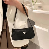 Butterfly Print Shoulder Bag Small Purse Top Handle Totes Handbag