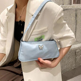 Butterfly Print Shoulder Bag Small Purse Top Handle Totes Handbag