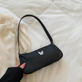 Butterfly Print Shoulder Bag Small Purse Top Handle Totes Handbag
