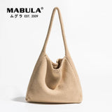 Apricot Crochet Shoulder Purse for Women Underarm Hobo Bag