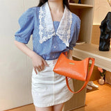 Crocodile Pattern Shoulder Bag Women's Handbag