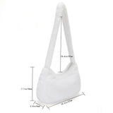 Fluffy Love Heart Tote Bag Autumn Winter Top-handle Street Travel