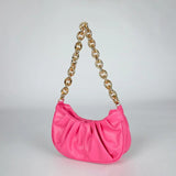 Vintage Women PU Handbags Folds Chain Square Shoulder Lady Bag