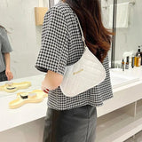 Embroidered PU Leather Shoulder Bag for Women