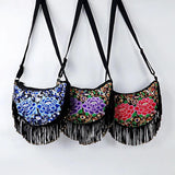 Bohemian Embroidery Flower Bags Hipster Bag Fringe Tassel Women's Handbags