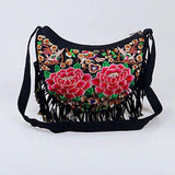 Bohemian Embroidery Flower Bags Hipster Bag Fringe Tassel Women's Handbags
