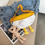Canvas Chest Bag Female Net Red Bear Shoulder Bags