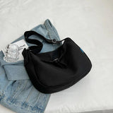 Canvas Crossbody Bags Girls Student Cross-body Schoolbag Solid Shoulder Bag