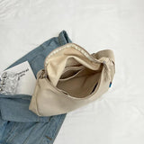 Canvas Crossbody Bags Girls Student Cross-body Schoolbag Solid Shoulder Bag