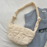 Shoulder Bag Autumn Winter Female Down Bag Solid Lattice Large Capacity