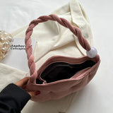 Plush Shopping Bag Retro Rope Handle Tote Clutch Bag For Women