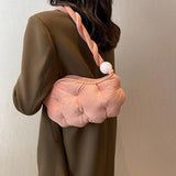 Plush Shopping Bag Retro Rope Handle Tote Clutch Bag For Women