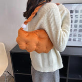 Plush Shopping Bag Retro Rope Handle Tote Clutch Bag For Women