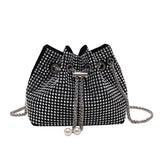 Vintage Crystal Lady Crossbody Bag Chain Sparkling High-quality Female