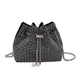 Vintage Crystal Lady Crossbody Bag Chain Sparkling High-quality Female