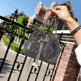 Vintage Crystal Lady Crossbody Bag Chain Sparkling High-quality Female