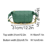 Lingge Chain Shoulder Bag - Women Crossbody Messenger Handbag