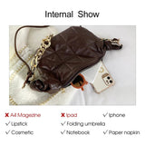 Lingge Chain Shoulder Bag - Women Crossbody Messenger Handbag