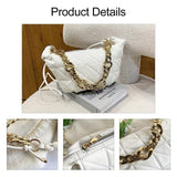 Lingge Chain Shoulder Bag - Women Crossbody Messenger Handbag