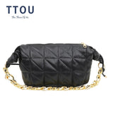 Lingge Chain Shoulder Bag - Women Crossbody Messenger Handbag