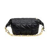 Lingge Chain Shoulder Bag - Women Crossbody Messenger Handbag