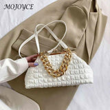 Pleated Plaid Underarm Handbag Casual Soft Hasp for Evening Banquet