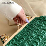Thick Chain Clutch Bag Plaid Underarm Bag Casual Soft Hasp for Evening Banquet