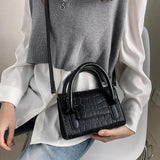 Solid Stone Grain Shoulder Bag for Women Crossbody Bag