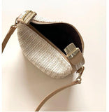 Straw Shoulder Bag for Women Bohemian Beach Tote Beige