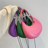Half Moon Shoulder Crossbody Bags Women Handbags Purses Vintage Chain Messenger