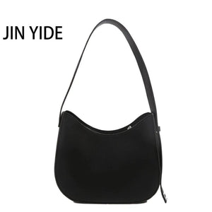 Half Moon Small One Shoulder Bag Ladies PU Leather Handbag Tote