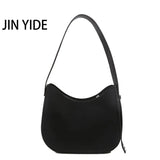 Half Moon Small One Shoulder Bag Ladies PU Leather Handbag Tote