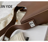 Half Moon Small One Shoulder Bag Ladies PU Leather Handbag Tote