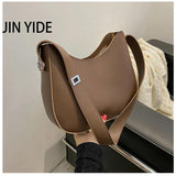 Half Moon Small One Shoulder Bag Ladies PU Leather Handbag Tote