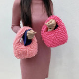 Candy Women Handbags Small Tote Bags Plush Lady Hand Bags Lovely Winter Purses