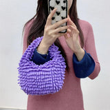 Candy Women Handbags Small Tote Bags Plush Lady Hand Bags Lovely Winter Purses