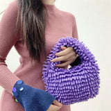 Candy Women Handbags Small Tote Bags Plush Lady Hand Bags Lovely Winter Purses