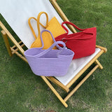 Summer Woven Bag Shoulder Straw Basket Handbag