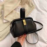 Vintage Crossbody Bag Lychee Pattern Messenger Handbag