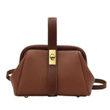 Vintage Crossbody Bag Lychee Pattern Messenger Handbag