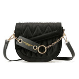 Velvet Saddle Crossbody Bag Flap Shoulder Clutch Handbag