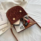 Velvet Saddle Crossbody Bag Flap Shoulder Clutch Handbag