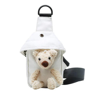 Lovely Girl Chest Bag Bear Canvas Crossbody Bag