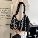 Women's Curly Plush Chain High Capacity Handbag