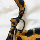 Leopard Shoulder Bag Cotton Woman Large Tote Handbag Shopping Eco Messenger