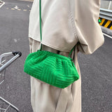 Women's Striped Cotton Fabric Shoulder Bag Soft Messenger Tote