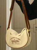 Letter Embroidery Women Crossbody Bag Corduroy Small Shoulder Bag