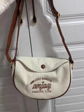 Letter Embroidery Women Crossbody Bag Corduroy Small Shoulder Bag