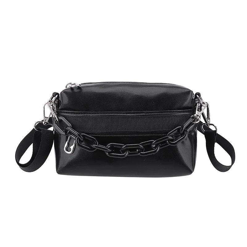 PU Leather Small Shoulder Crossbody Bags with Acrylic Chain
