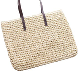 Women Straw Beach Bag Durable Weave Bucket Handbag Casual Rattan Tote